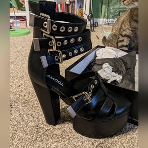 lamoda ankle strap platform heels